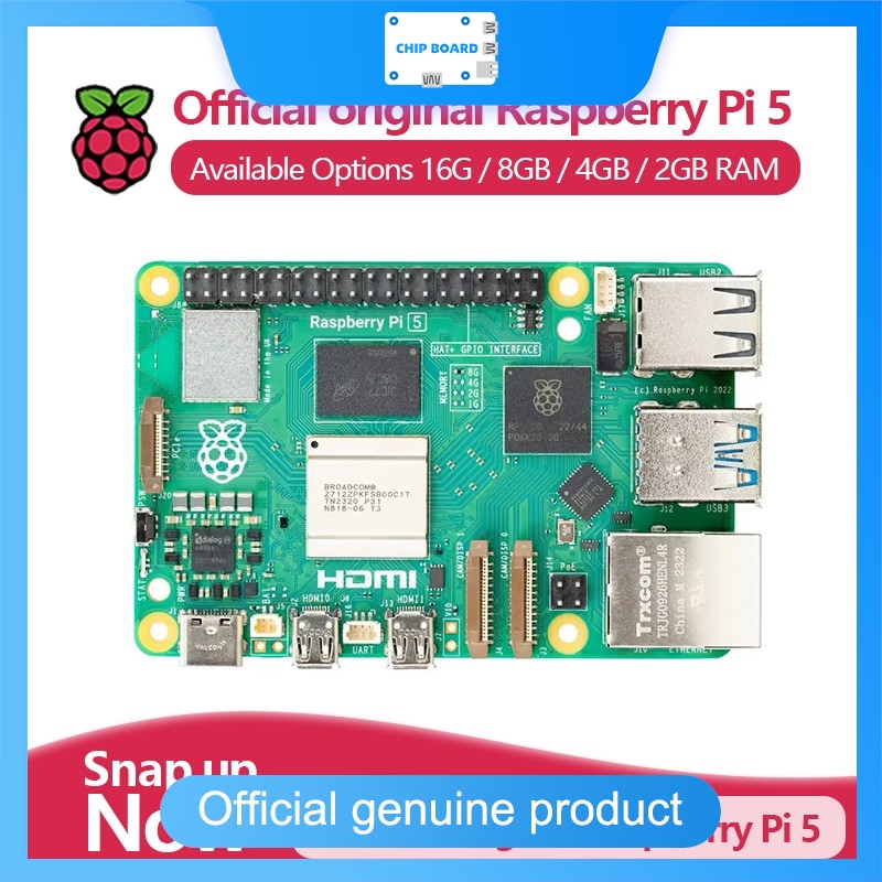 Raspberry Pi 5 8Gb Board - คอมพิวเตอร์บอร์ดเดี่ยว Raspberry Pi 5 รุ่นทางการ, Cortex-A76,