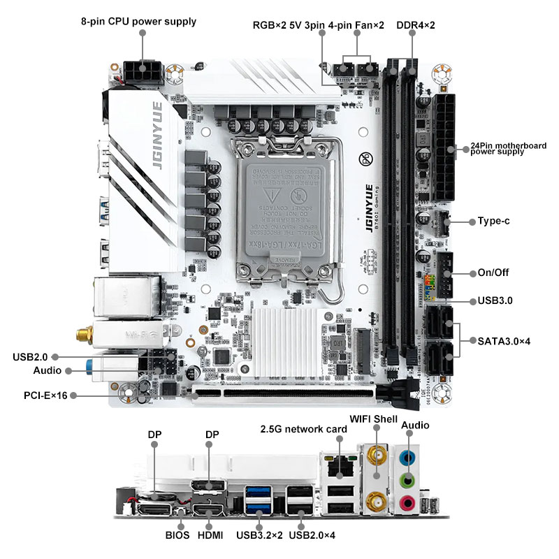 เมนบอร์ด JGINYUE B760I GAMING  - Lga1700 Itx Motherboard Ddr5 บทวิจารณ์และราคา