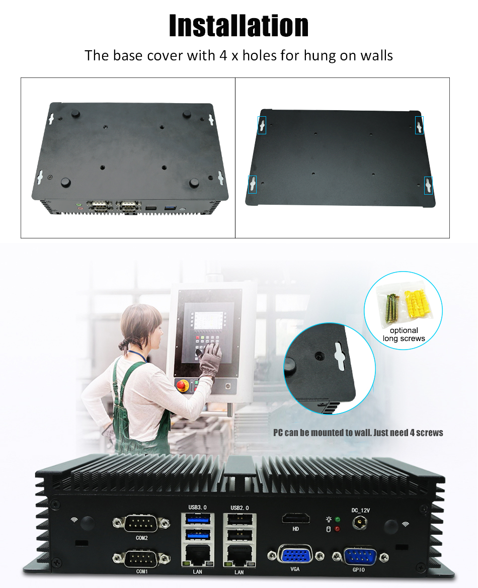 พีซีแบบฝังตัวไร้พัดลม Intel Co - Fanless Industrial Pc Rs485 Core I7 บทวิจารณ์และราคา